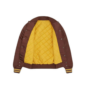 Chaqueta Varsity de Satén Personalizada de Estilo Moderno OEM, Chaqueta de Béisbol con Cierre y Cuello Alto, Transpirable, Talla Grande, Estilo Hip Hop para Hombre - Product Image 3