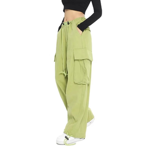 Nouveauté Pantalon de jogging pour femmes grandes tailles Taille élastique Jambes larges Longues Droites Plates en molleton Motif de rue Automne - Product Image 1