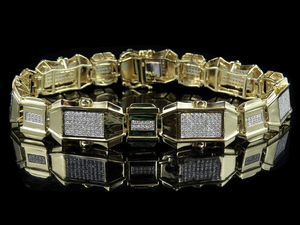 Charm S925 <b>Sterling</b> <b>Silver</b> Fully Iced Out Round Moissanite Diamond Hip Hop Classic Style <b>Bracelet</b> <b>For</b> <b>Men</b> - Product Image 2