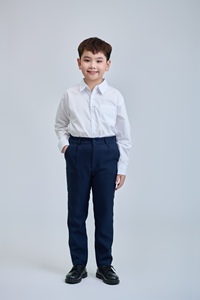 Camisa de Manga Larga con Botones Blancos para Niños, Uniforme Escolar Primario de Vietnam, Tejido Popelina TC 65% Poliéster 35% Algodón - Product Image 3