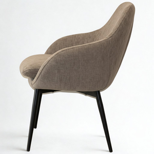 Chaise de salle à manger LOTUS de style européen moderne et luxueux, assise en mousse souple, pieds en métal noir, convient aux espaces résidentiels et commerciaux - Product Image 3
