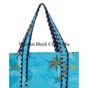 Sacs à main pour femmes, sac à bandoulière matelassé à imprimé floral, grands sacs fourre-tout en coton matelassé, sacs fourre-tout en coton personnalisés, sacs de shopping tendance, sacs de voyage - Product Image 2