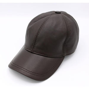 Gorras de béisbol de cuero genuino marrón chocolate para hombres con bordado 3D atemporal ajuste ajustable y estilo elegante al aire libre - Product Image 3