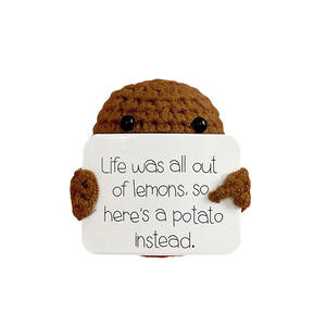 Wholesale Best-Selling Handmade Crochet Positive Energy Dolls - Potato & Animal Shaped Decor with Message Cards for Home & Gifts - Product Image 5