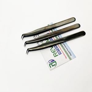 Pince à épiler professionnelle d'extension de cils en acier inoxydable au plasma noir de marque privée Volume de botte individuelle 65 degrés personnalisé - Product Image 5