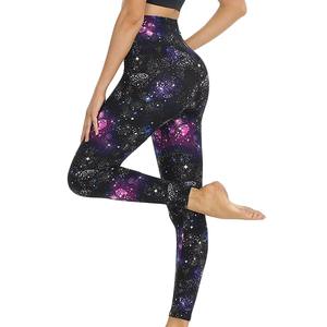 Vente chaude taille haute Yoga Leggings avec fermeture élastique V taille sans couture Gym vêtements motif imprimé vêtement teint techniques - Product Image 3