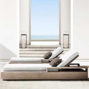 Chaise longue en teck de bonne qualité au style moderne pour une utilisation individuelle sur la terrasse ou au bord de la piscine - Product Image 4