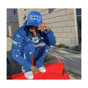 Custom Logo Unisex Tracksuit Sportswear for <b>Mens</b> Sweatsuits <b>Crop</b> <b>Top</b> Flared Sweatpants and Hoodie Set - Product Image 6