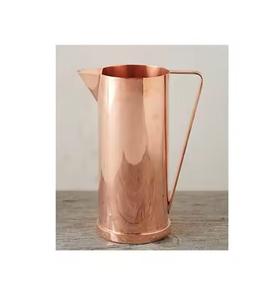 Carafe en cuivre massif de haute qualité avec un design élégant, surface polie et grande capacité pour la décoration de table à la maison, au bureau et au restaurant - Product Image 1