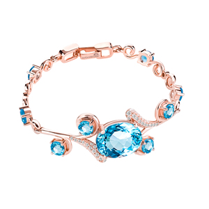 Pulsera de Topacio Pure Soul de beGems, Oro Rosa Italiano de 14K y 18K, Joyería de Lujo de Alta Gama para Mujer - Product Image 5