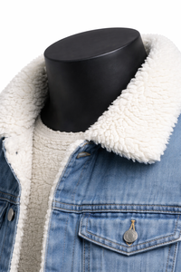 Veste en jean pour homme doublée en sherpa, veste en jean polaire d'hiver, veste trucker boutonnée chaude, OEM personnalisé, vente en gros - Product Image 6