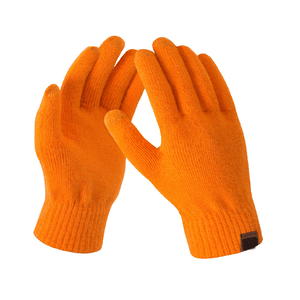 Gants en laine tricotés pour écran tactile, couleur jaune, pour l'hiver, longueur poignet, fabriqués au Bangladesh - Product Image 2