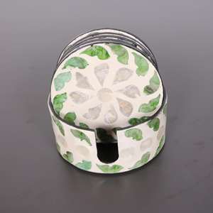 Sous-verres classiques en nacre incrustée faits à la main, écologiques, personnalisables, vaisselle en nacre - Product Image 4