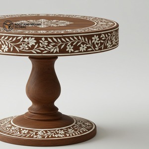 Support à gâteau en bois incrusté d'os brun de qualité supérieure pour dessert ou mariage et fête d'anniversaire disponible pour l'approvisionnement mondial - Product Image 3