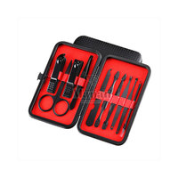Kit de manucure et pédicure en acier inoxydable de haute qualité, 10 en 1, outils de soin des ongles professionnels, durable, étui de voyage inclus, pour adultes