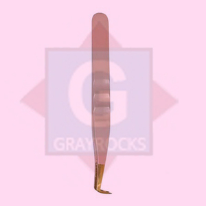 Pince à épiler professionnelle à volume en acier inoxydable avec pointe inclinée, logo personnalisé, marque privée - Product Image 1