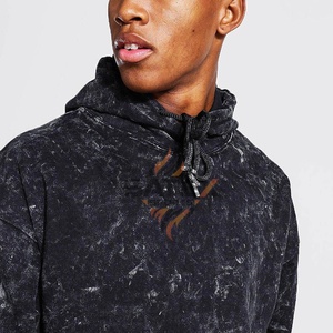 Sweat à capuche unisexe surdimensionné en molleton délavé à l'acide, design OEM, logo personnalisé, polyester/coton, sweat à capuche d'hiver lourd, broderie - Product Image 6