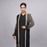 Abaya Dubaï Farasah Jalabiya Longue Kaftan Musulmane Vêtement Islamique Robe Arabe Polyester Grande Taille Légère pour Mariage Longueur Ras du Sol