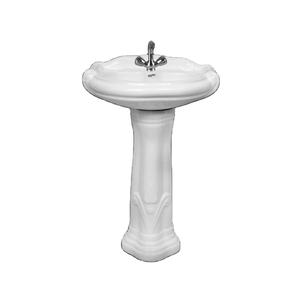 Fregaderos de pedestal de lavabo de mano de cerámica blanca ovalada brillante de calidad superior del fabricante indio, diseño de un solo orificio para Baño - Product Image 1