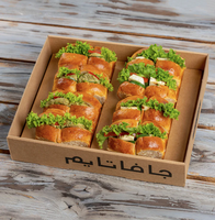 Petite boîte à brioche française en papier kraft ondulé personnalisée écologique pour l'emballage de sandwich au petit-déjeuner