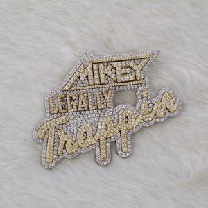 จี้ตัวอักษรโมอิสตัดเจ้าหญิงสีเหลืองทอง14K พร้อมจี้เงิน925ฮิปฮอปใหม่ - Product Image 2