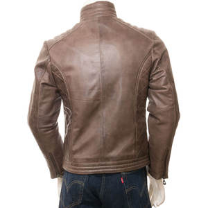 Veste en cuir véritable pour homme, col montant, mode de rue, coupe respirante et confortable, veste d'hiver - Product Image 2