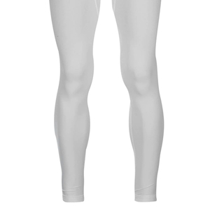 Leggings de compresión de longitud completa para hombre, cintura elástica de spandex blanco sólido - Product Image 5