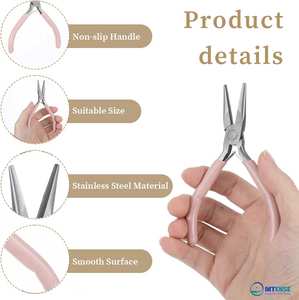 Alicates de Punta Fina con Agarre Cómodo, Acero Inoxidable, Agujas Pequeñas para Joyería, Manualidades, Reparación, Doblado de Alambre - Product Image 5