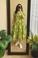 Robe évasée en coton pour femmes taille personnalisable grande taille été formel pour l'église et la carrière-Vente en gros en Inde