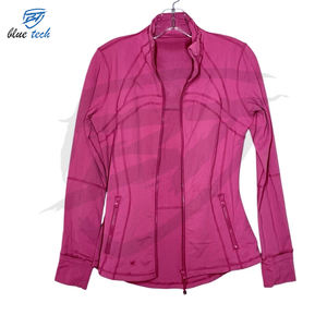 Wholesale Custom Outdoor Fitness Regular Fit Gym <b>Top</b> Long Sleeves Womens Sports Yoga Full <b>Zipper</b> Front Fleece - Product Image 3