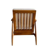 Chaise de jardin en teck avec sièges en mousse épaisse et douce et tissu doux, design moderne, durable