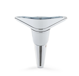 Ipek Ayak 19cm White <b>Plastic</b> Furniture Leg Chrome <b>Strips</b> Cap Versatile Use for Dining Chair Cabinet Sofa Wardrobe Coffee Table - Product Image 1