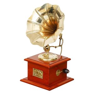 Hand-Crank Wooden <b>Music</b> <b>Box</b> Square Gramophone Showpiece with Sparkle Effect Made of Metal Perfect Toy for <b>Music</b> Lovers - Product Image 4