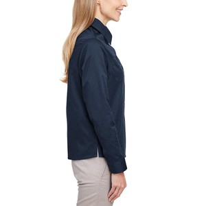 Camisas de oficina de manga larga para mujer hechas a medida uniformes de trabajo con estampado bordado proveedor de blusa de negocios formal - Product Image 2