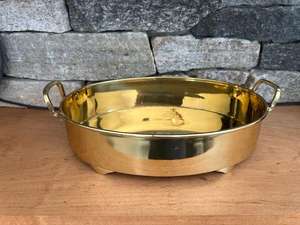 Bol de service en laiton pur artisanal vintage antique avec un design traditionnel complexe pour un affichage de décoration de cuisine à domicile festif - Product Image 4