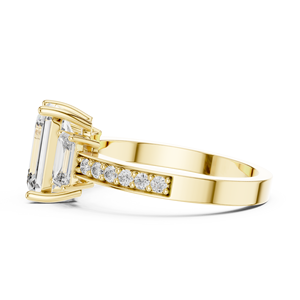 Harmonic Jewels - Anillo de Oro de 18K con Diamante Cultivado en Laboratorio de Corte Esmeralda de 2.50CT, E VS1, Chapado en Rodio, Certificado por IGI, Personalizado, de Lujo para Mujer - Product Image 2