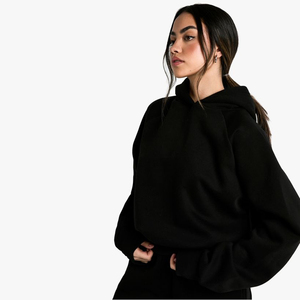 Sweat à capuche personnalisé avec logo bouffant pour femmes d'automne 3D Collection hiver vente en gros avec décoration d'insigne avant OEM à bas prix - Product Image 5