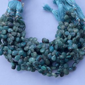 หิน Chrysocolla สีเขียวธรรมชาติ,ลูกปัด Briolette ขนาด6มม. 8มม. 10มม. ทำจากอัญมณีร้อยลูกปัดทำจากหินลูกแพร์ DIY ออนไลน์ - Product Image 1