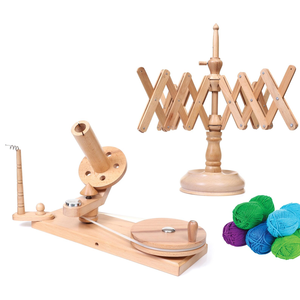 Ensemble rapide d'enrouleur de boule de fil en bois fait à la main: outil de crochet à tricoter ensemble combiné de fil rapide enrouleur + rapide - Product Image 2