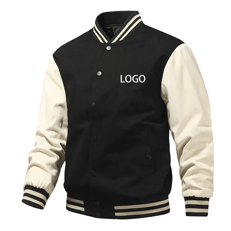 OEM Chenille Embroidery College Baseball Jacket Custom Cotton Letterman Men's Jackets Bomber Plus Size Coat Man Varasity Jacket