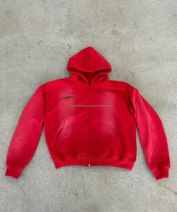 Chándal personalizado de gran tamaño para hombre 2025, conjunto de pantalones acampanados Vintage y sudadera con capucha, estampado de algodón lavado con ácido, diamantes de imitación, chándal de 2 piezas - Product Image 3