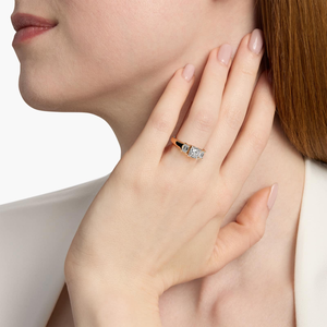 Luxe Moment 10K Gold Three Stone Moissanite Diamond <b>Ring</b> for <b>Women</b> Classic Engagement <b>Ring</b> Anniversary or <b>Promise</b> <b>Ring</b> Gift - Product Image 5