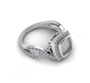 Super calidad auténtica Plata de Ley 925 anillo de bodas hecho a mano personalizado 8x8mm forma de cojín bisel ajuste leche materna resina cenizas - Product Image 3