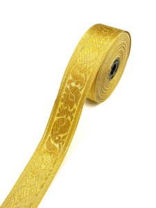 ริบบิ้นลายชนเผ่าแบบจาการ์ด ทอเป็นลายดอกไม้เล็กๆ สีทอง สีเงิน ความทนทานสูง โพลีเอสเตอร์ 100% เป็นมิตรกับสิ่งแวดล้อม สำหรับทำกระเป๋าเสื้อผ้า - Product Image 4