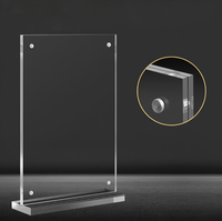 Support magnétique en acrylique poli diamant Honyard, présentoir de menu en T transparent de qualité supérieure pour la publicité de détail de luxe