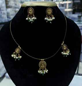 ชุดสร้อยคอโซ่สีทองมีสไตล์ดีไซน์สวยสร้อยคอพร้อมต่างหูสำหรับผู้หญิงสำหรับงานแต่งงาน - Product Image 3