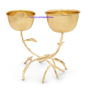 ชามโครงลวดฐานไม้โลหะทำจากไม้ชามกลมปลอดภัยสำหรับเสิร์ฟผลไม้ผักดูหรูหราตกแต่ง - Product Image 4