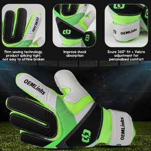 Gants de gardien de but en cuir de qualité supérieure personnalisables gants de revers en PU avec protection de dégagement améliorée meilleure prise en main pour une utilisation en extérieur - Product Image 4