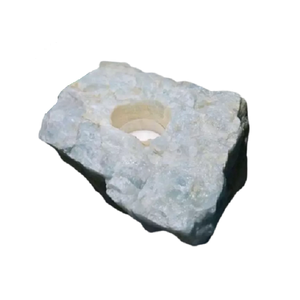 Bougeoir en cristal d'agate naturelle Aqua Marine Décoration de la maison Pierre précieuse Vente en gros Fourniture pour la guérison Reiki - Product Image 5