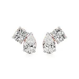 Boucles d'oreilles à clous en diamant Double Delight Toi Et Moi - Product Image 1